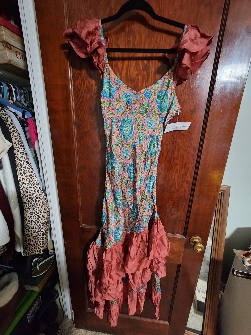 Cleobella Printed Modal Satin Midi Dress Ikat Print XS NWT Sample